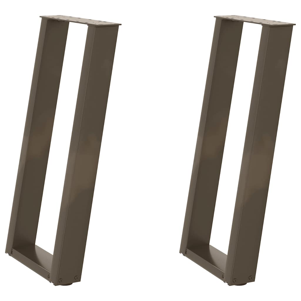 vidaXL Console tafelpoten 2st U-vormig 38x(72-73)cm staal naturel afbeelding