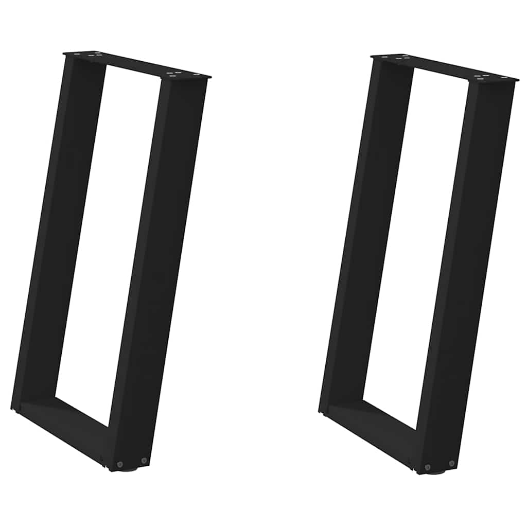 vidaXL ruokapöydän jalat U-muotoiset 2 kpl Musta 50x(72-73) cm Teräs