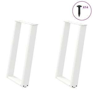 Nohy k jídelnímu stolu ve tvaru U, 2 ks, bílé, 50 x (72-73) cm, ocel - obrázek 1