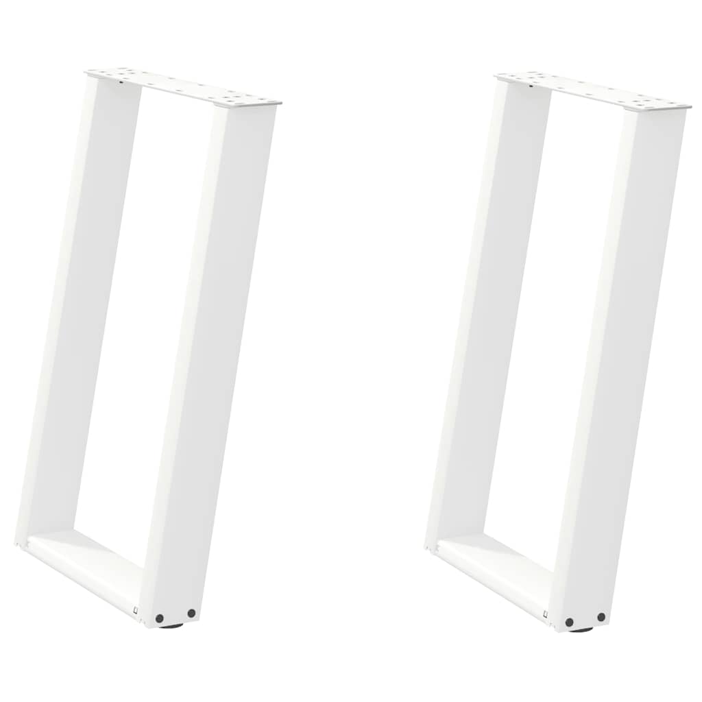 vidaXL Eettafelpoten 2 st U-vormig 50x(72-73) cm staal wit afbeelding