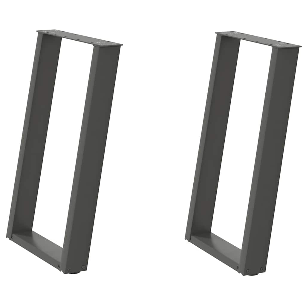 vidaXL Eettafelpoten 2 st U-vormig 50x(72-73) cm staal antraciet afbeelding