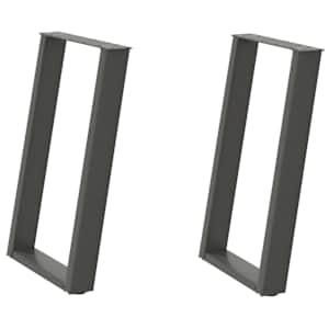 Nohy k jídelnímu stolu ve tvaru U 2 ks antracitové 50 x (72-73) cm ocelové - obrázek 2
