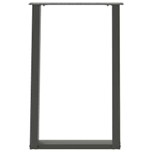 Nohy k jídelnímu stolu ve tvaru U 2 ks antracitové 50 x (72-73) cm ocelové - obrázek 5