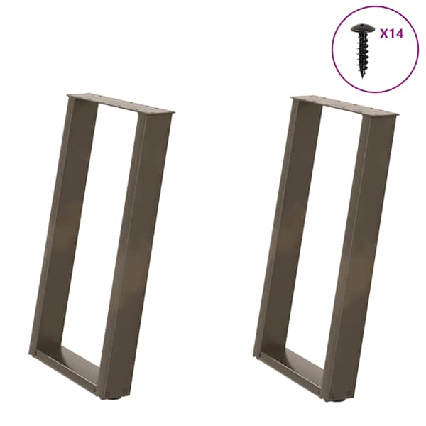 vidaXL s&ouml;&ouml;gilaua jalad U-kujulised 2 tk, naturaalne teras, 50 x (72&ndash;73) cm, teras