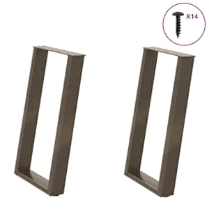 Nohy k jídelnímu stolu ve tvaru U, 2 ks, přírodní ocel, 50 x (72-73) cm, ocel - obrázek 1