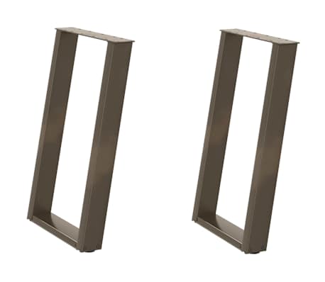 vidaXL Picioare de masă &icirc;n formă de U, 2 buc., oțel natural, 50x(72-73) cm