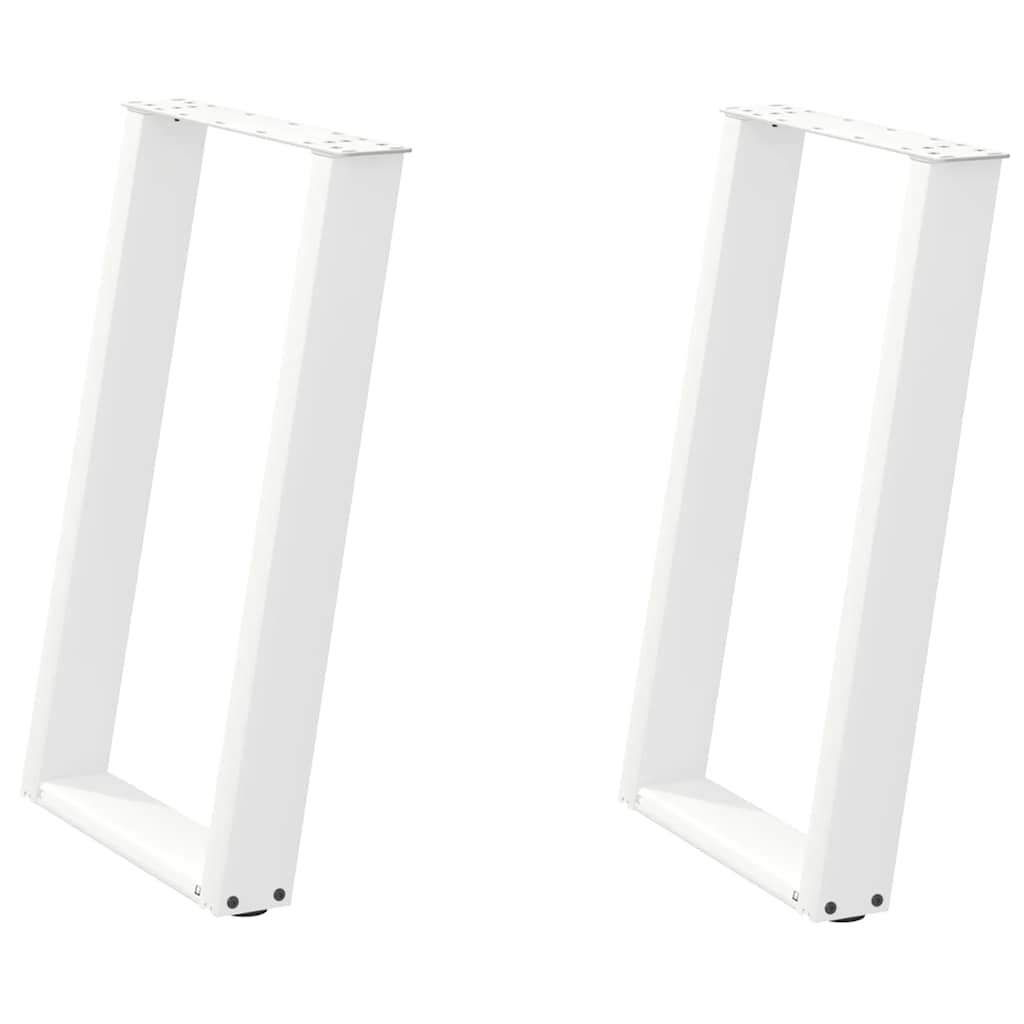 vidaXL Eettafelpoten 2 st U-vormig 60x(72-73) cm staal wit afbeelding