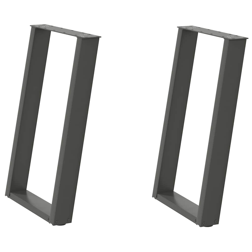 vidaXL Ruokapöydän jalat U-muotoiset 2 kpl antrasiitti 60x(72-73) cm teräs