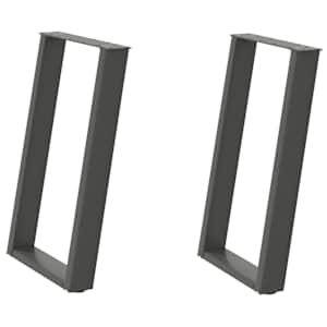 Nohy k jídelnímu stolu ve tvaru U 2 ks antracitové 60 x (72-73) cm ocelové - obrázek 2
