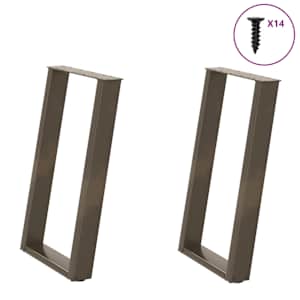 Nohy k jídelnímu stolu ve tvaru U, 2 ks, přírodní ocel, 60 x (72-73) cm, ocel - obrázek 1