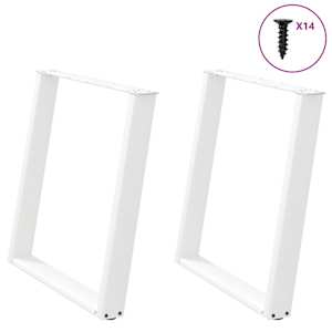 Nohy k jídelnímu stolu ve tvaru U, 2 ks, bílé, 70 x (72-73) cm, ocel - obrázek 1