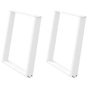 Nohy k jídelnímu stolu ve tvaru U, 2 ks, bílé, 70 x (72-73) cm, ocel - obrázek 2