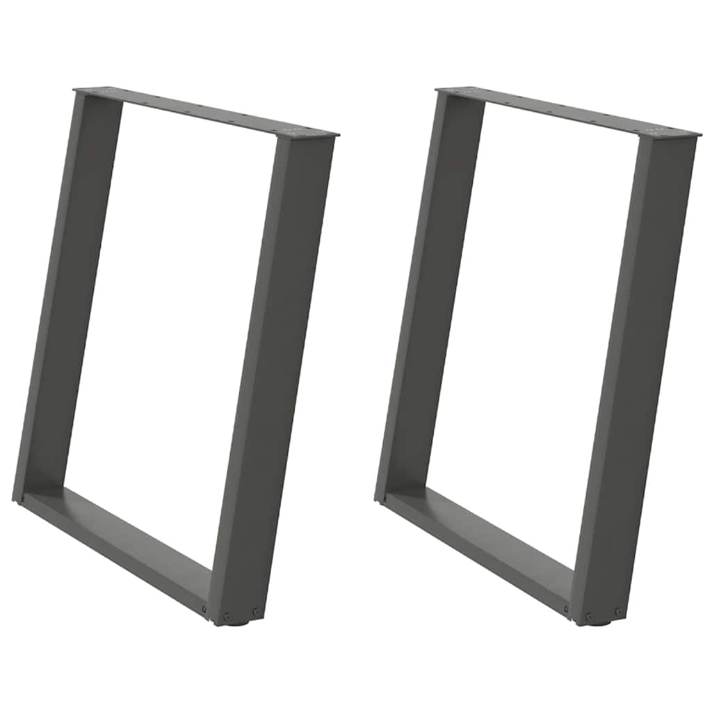 vidaXL Eettafelpoten 2 st U-vormig 70x(72-73) cm staal antraciet afbeelding