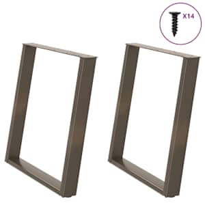 Noge za jedilno mizo v obliki črke U, 2 kosa, naravno jeklo, 70 x (72-73) cm, jeklo