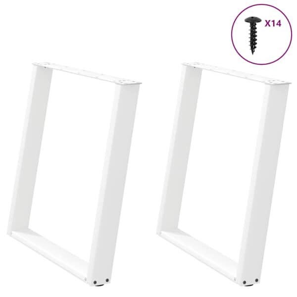 vidaXL s&ouml;&ouml;gilaua jalad U-kujulised, 2 tk, valged, 80 x (72&ndash;73) cm, teras