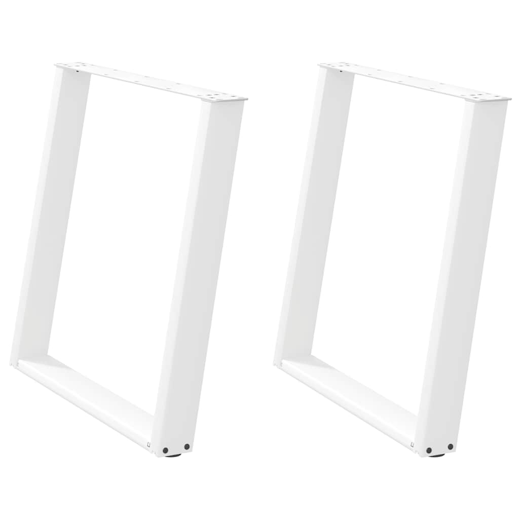 vidaXL Picioare de masă în formă de U, 2 buc., alb, 80x(72-73) cm, oțel