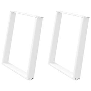Nohy k jídelnímu stolu ve tvaru U, 2 ks, bílé, 80 x (72-73) cm, ocel - obrázek 2
