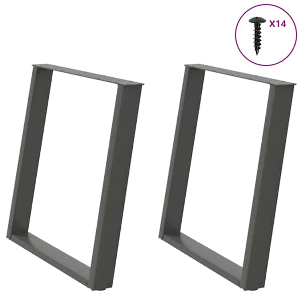 vidaXL s&ouml;&ouml;gilaua jalad U-kujulised 2 tk, antratsiithall, 80 x (72-73) cm, teras