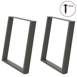 Nohy k jídelnímu stolu ve tvaru U, 2 ks, antracitové, 80 x (72-73) cm, ocel - obrázek 1