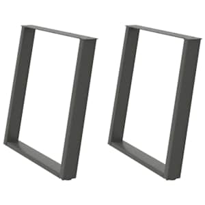 Nohy k jídelnímu stolu ve tvaru U, 2 ks, antracitové, 80 x (72-73) cm, ocel - obrázek 2