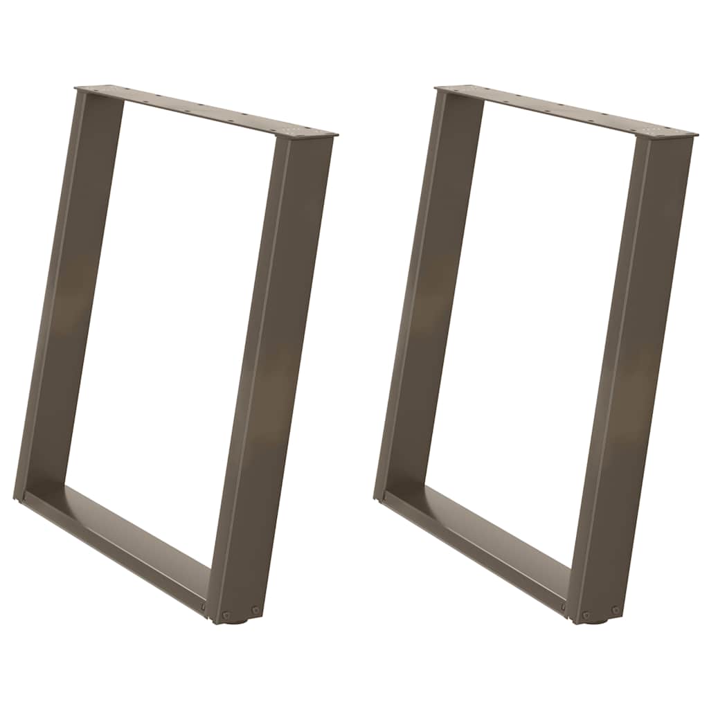 vidaXL Eettafelpoten 2 st U-vormig 80x(72-73) cm staal naturel afbeelding