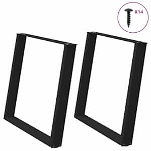 Nohy k jídelnímu stolu ve tvaru U, 2 ks, černé, 90 x (72-73) cm, ocel - obrázek 1