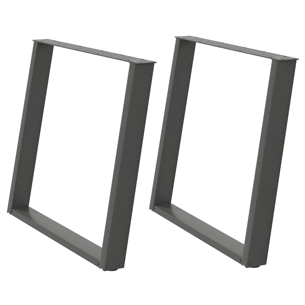 vidaXL Eettafelpoten 2 st U-vormig 90x(72-73) cm staal antraciet afbeelding