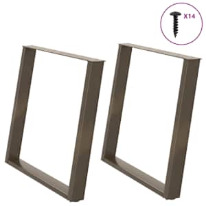 Nohy k jídelnímu stolu ve tvaru U, 2 ks, přírodní ocel, 90 x (72-73) cm, ocel - obrázek 1