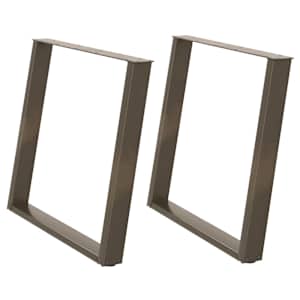 Nohy k jídelnímu stolu ve tvaru U, 2 ks, přírodní ocel, 90 x (72-73) cm, ocel - obrázek 2