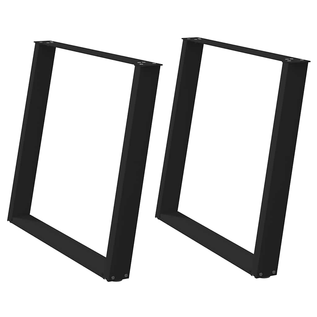 vidaXL Nohy jedálenského stola v tvare U 2 ks Čierna 100x(72-73) cm