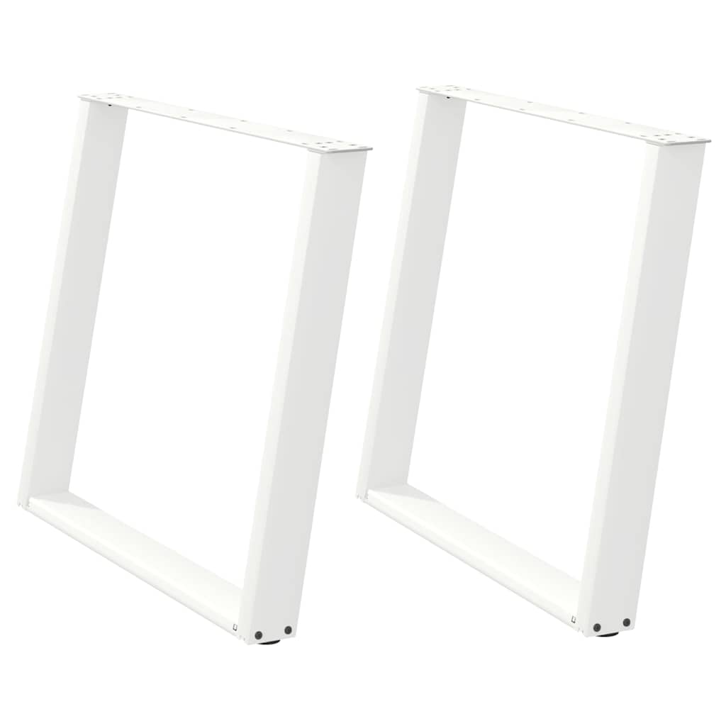 vidaXL Ruokapöydän jalat U-muotoiset 2 kpl valkoinen 100x(72-73) cm teräs