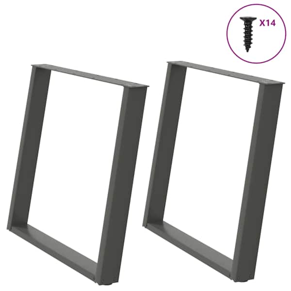 vidaXL s&ouml;&ouml;gilaua jalad U-kujulised 2 tk, antratsiithall, 100 x (72-73) cm, teras
