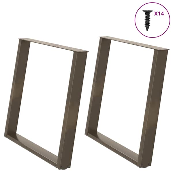 vidaXL s&ouml;&ouml;gilaua jalad U-kujulised 2 tk, naturaalne teras, 100 x (72&ndash;73) cm, teras