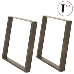 Nohy k jídelnímu stolu ve tvaru U, 2 ks, přírodní ocel, 100 x (72-73) cm, ocel - obrázek 1