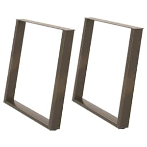 Nohy k jídelnímu stolu ve tvaru U, 2 ks, přírodní ocel, 100 x (72-73) cm, ocel - obrázek 2