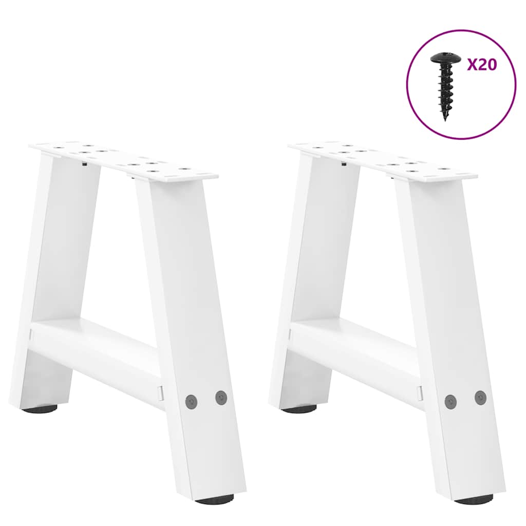 Thumbnail - vidaXL Couchtischbeine A-Form 2 Stk. Weiß 40x(30-31) cm Stahl