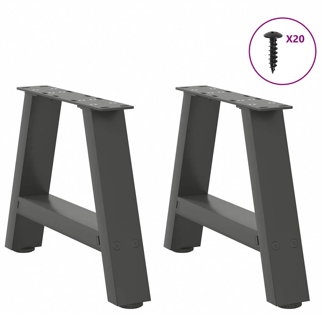 Thumbnail - vidaXL Couchtischbeine A-Form 2 Stk. Anthrazit 40x(30-31) cm Stahl