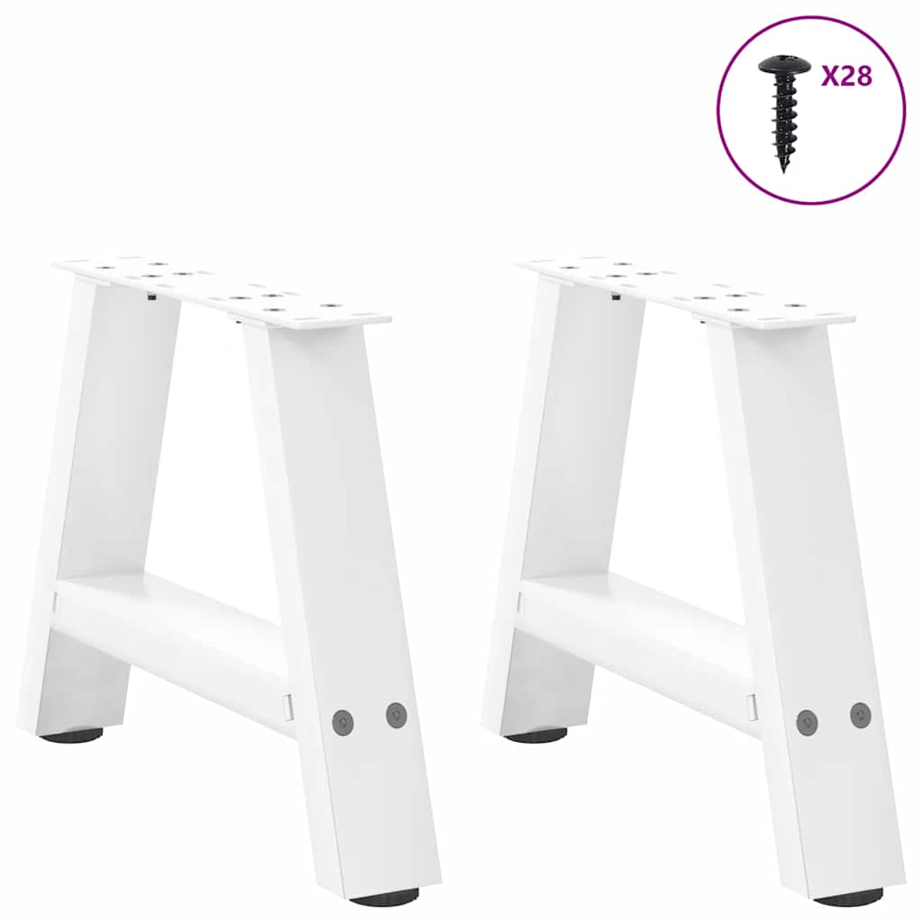 Thumbnail - vidaXL Couchtischbeine A-Form 2 Stk. Weiß 50x(30-31) cm Stahl