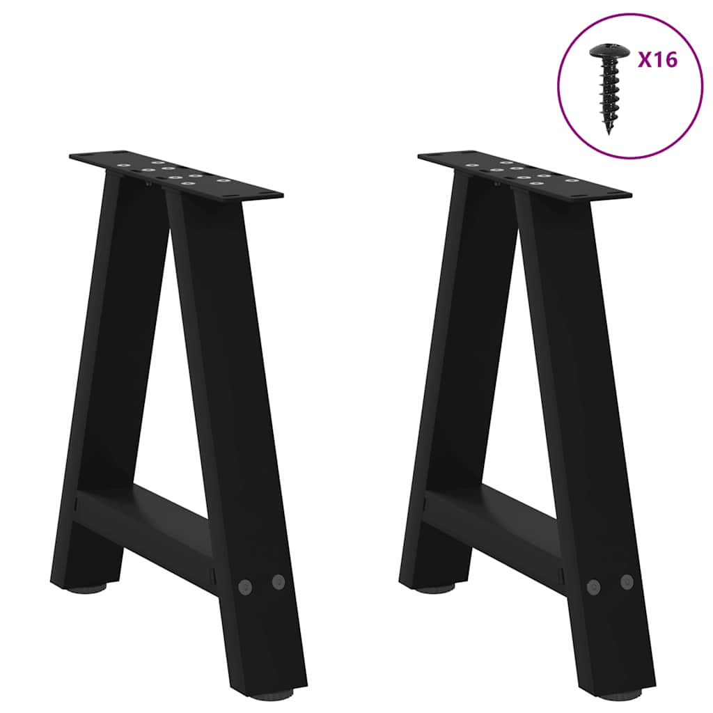 Thumbnail - vidaXL Couchtischbeine A-Form 2 Stk. Schwarz 38x(42-43) cm Stahl