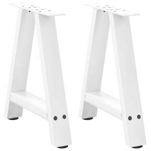 Noge za klubsko mizico v obliki črke A, 2 kosa, bele barve, 38 x (42-43) cm, jeklo