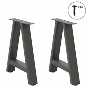 Nohy konferenčního stolku ve tvaru A, 2 ks, antracitové, 38 x (42-43) cm, ocel - obrázek 3