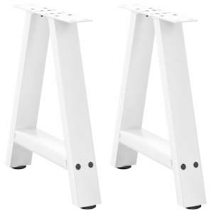 Noge za klubsko mizico v obliki črke A, 2 kosa, bele barve, 50 x (42-43) cm, jeklo