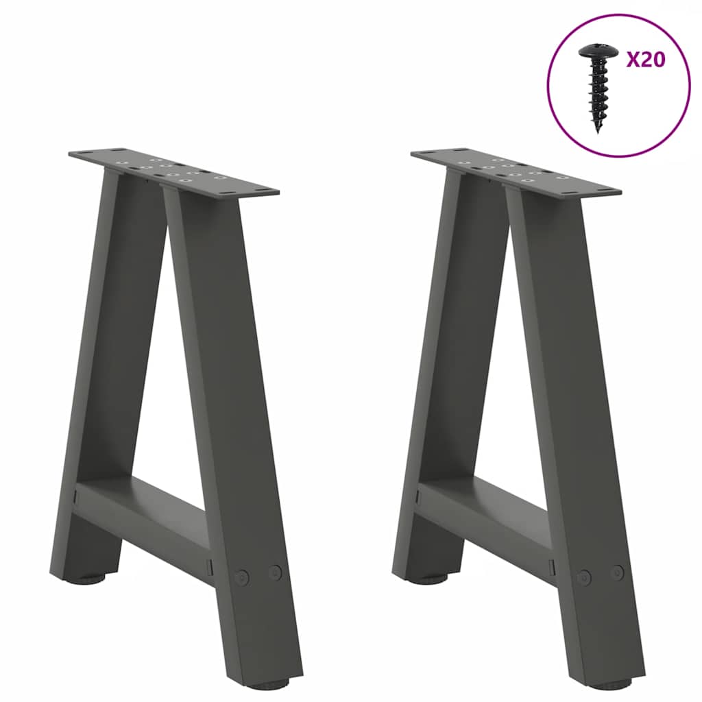 Thumbnail - vidaXL Couchtischbeine A-Form 2 Stk. Anthrazit 50x(42-43) cm Stahl