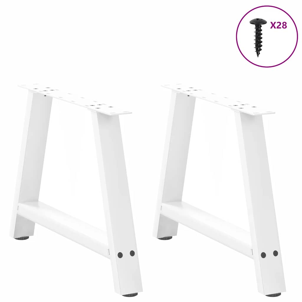 Thumbnail - vidaXL Couchtischbeine A-Form 2 Stk. Weiß 60x(42-43) cm Stahl