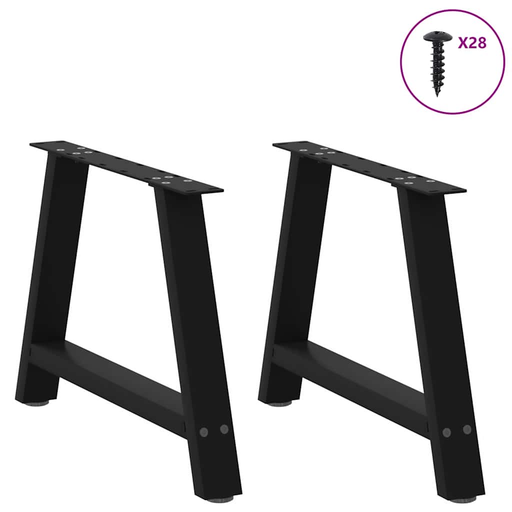 Thumbnail - vidaXL Couchtischbeine A-Form 2 Stk. Schwarz 70x(42-43) cm Stahl