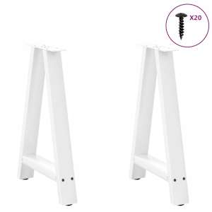 Nohy k jídelnímu stolu ve tvaru A, 2 ks, bílé, 50 x (72-73) cm, ocel - obrázek 3