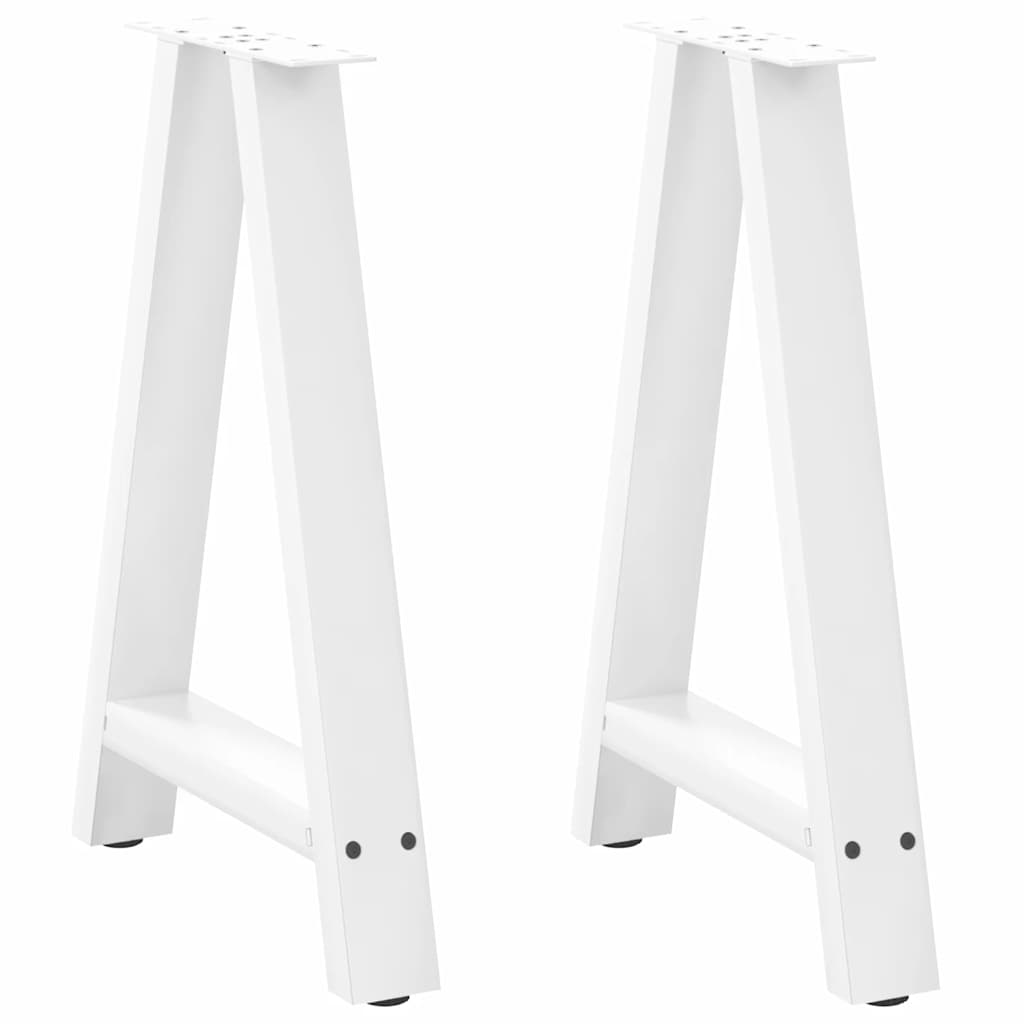 vidaXL Nohy k jídelnímu stolu ve tvaru A, 2 ks, bílé, 60 x (72-73) cm, ocel