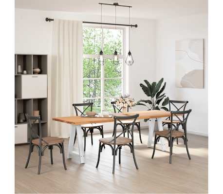 vidaXL Picioare de masă &icirc;n formă de A, 2 buc., alb, 60x(72-73) cm, oțel