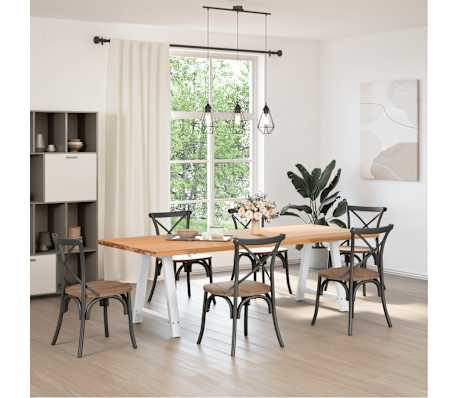 vidaXL Picioare de masă &icirc;n formă de A, 2 buc., alb, 70x(72-73) cm, oțel