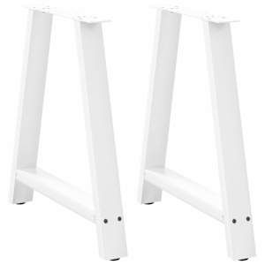 Nohy k jídelnímu stolu ve tvaru A, 2 ks, bílé, 80 x (72-73) cm, ocel - obrázek 1